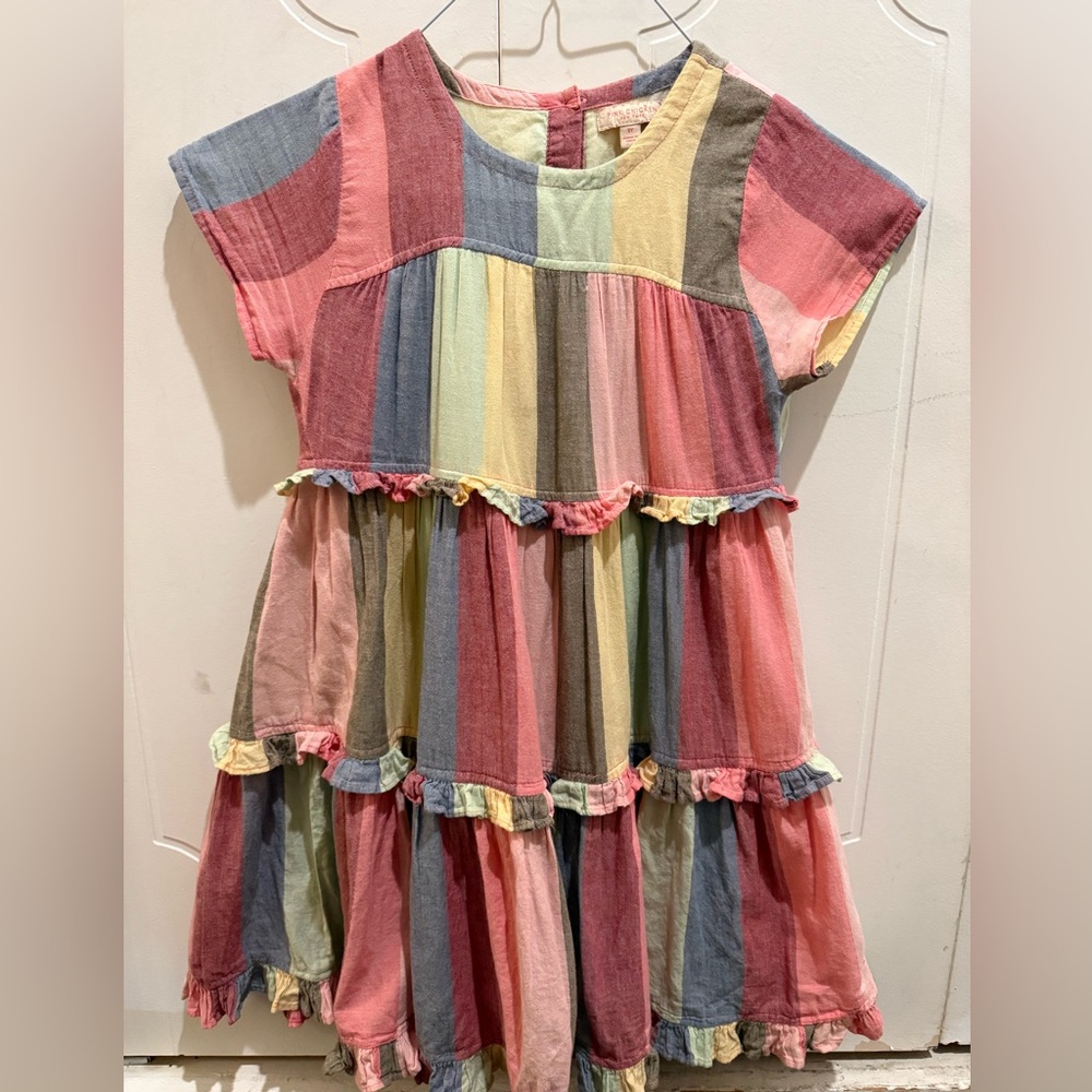 Pink Chicken Colorful Striped Dress Size 8Y